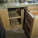 Tiroirs d'un angle de comptoir