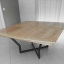 Table bois - métal avec rallonges papillons