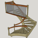 Plan d étude pratique d escalier une volée demi tournant à gauche rampe sur rampe