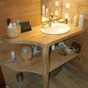 Meuble sous vasque en (vieux) chêne