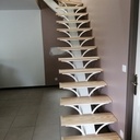 Escalier quart tournant acier et bois