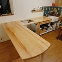 Plan de travail de cuisine en frêne