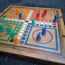 Jeu retournable dames et petits chevaux