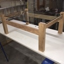 Table de salon chêne et verre