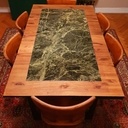 Table salle à manger - Sapin Huilé & Marbre