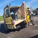 Escalier quart tournant hêtre.