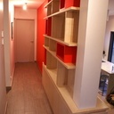 Cloison bibliothèque et rangements