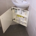 Meuble sous vasque d'angle