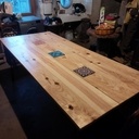 Réalisation finale. Plateau incrusté de faïences