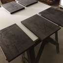 Étagère acier rouillé, tablette en hêtre vieilli...