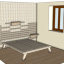 Lit type futon et décoration mural frenchcleat pour tables de nuit et autres déco