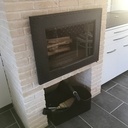 Bac de rangement et déplacement de bois pour la cheminée