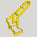 Escalier double quart tournant et son placard