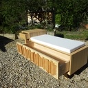 Meuble d'entrée - banc, chaussures, clefs, manteaux.