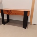 Petit banc de salle de bain métal/bois (résine)