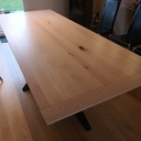 Table Hêtre massif et pied double croix en frêne