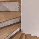 Habillage chêne d'un escalier béton