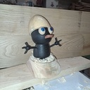 Calimero tournage: frêne et chêne ebonisé