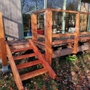 Terrasse sur pilotis avec sa pergola