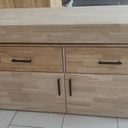 Bureau plateau rotatif en hévéa