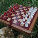 Echiquier orme et epoxy rouge/noir