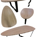 Table basse lamellé-collé + Piètement métal