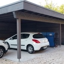 Couvert à voiture et local pour filtration bassin