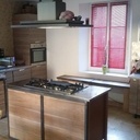 Habillage pour meuble de cuisine en métal et bois