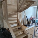 Escalier demi tournant frêne olivier