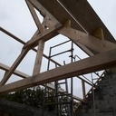 Ferme de charpente en lamellé collé