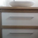 Meuble salle de Bains Chêne et panneau acrylique