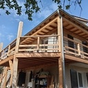 Garde-Corps de terrasse en Meleze et métal