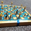 Echiquier en epoxy et hetre échauffé