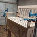 Banc-coffre en frêne pour mon fils
