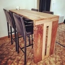 Table Bar style indus en Chêne et Noyer