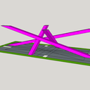 Épure de piétement mikado pour table