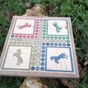 Jeu de petits-chevaux en bois et epoxy