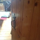 Porte en lames de parquet en soupente