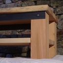 Table basse en mélèze brossé et acier