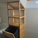 Meuble salle de bain (bac linge sale et porte-manteaux)