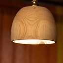 Lustre triple en bois tourné