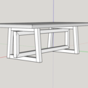Table basse - Live edges et piètement à cadres