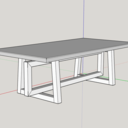 Table basse - Live edges et piètement à cadres