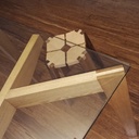 Table Frêne et plateau verre