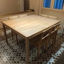 Table à manger extensible en frêne brut