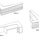 Comptoir plaquage chêne et Corian