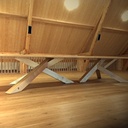 Table de réception en frêne avec ses chaises