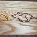 Planches de présentation en chêne gravées et résine