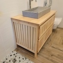 Meuble de SDB ajouré en frêne