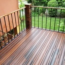 Terrasse en bois. Rajout de 5m2. Fabrication d'un garde corps en métal.